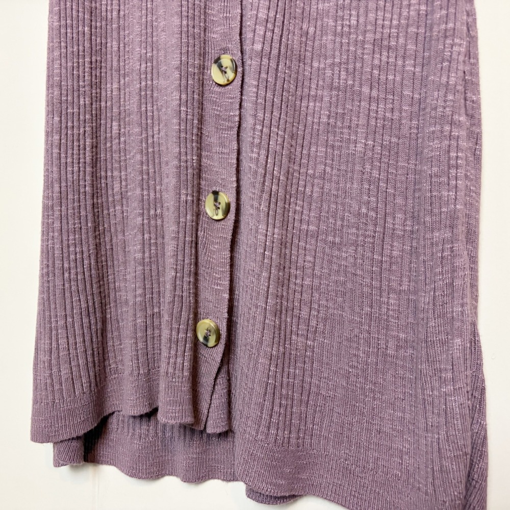 Free People Date Night Cardigan Dress Ribbed Knit Midi Long Purple Medium Boho - Picture 6 of 11